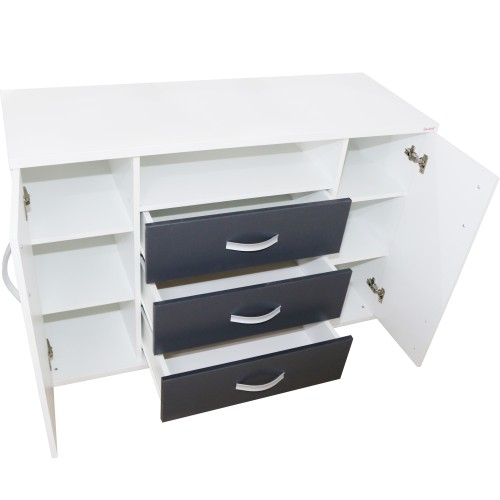 Dormitor Laguna cu pat 160x200 cu lada Alb cu Gri [5]