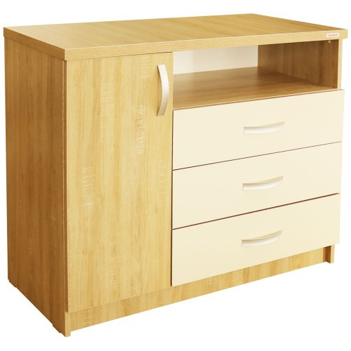 Dormitor Milano Sonoma cu Pat Tapitat Bej 160x200 [9]