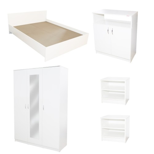 Dormitor Soft Alb cu pat 160x200 cm [3]