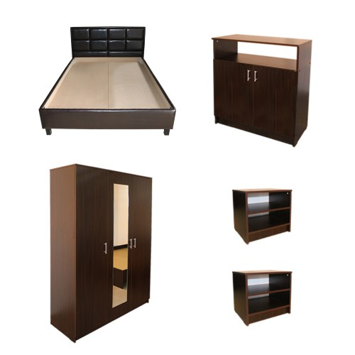 Dormitor Soft Wenge cu pat tapitat Wenge pentru saltea 120x200 cm [2]