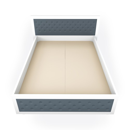 Dormitor Torino cu pat 140x200 cm Alb / Gri [5]