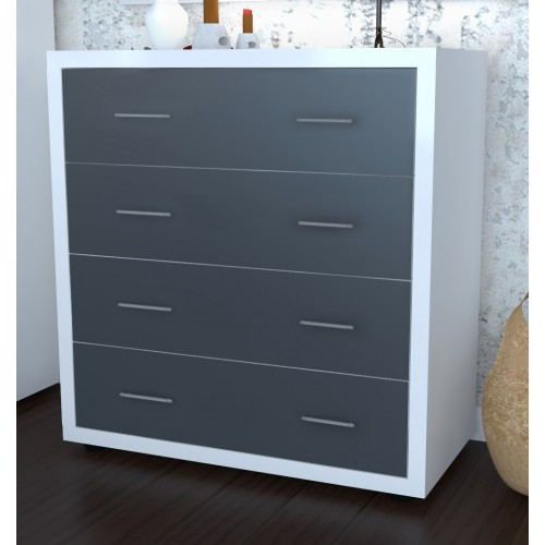 Dormitor Torino cu pat 160x200 cm Alb / Gri [5]