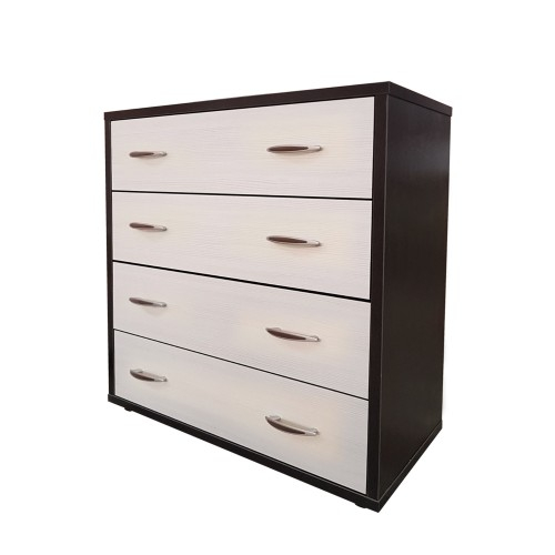 Dormitor Torino cu pat cu somiera metalica rabatabila pentru saltea 160x200 cm, Wenge / Brad [5]