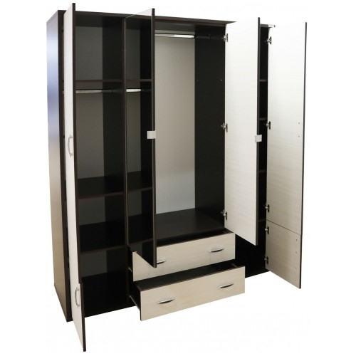 Dormitor Torino cu pat pentru saltea 140x200 cm, Wenge / Brad [8]