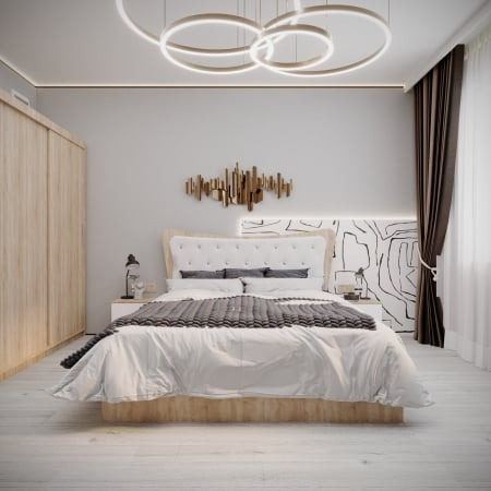 Dormitor Vancy Tapitat Sonoma&Alb 2 usi [1]