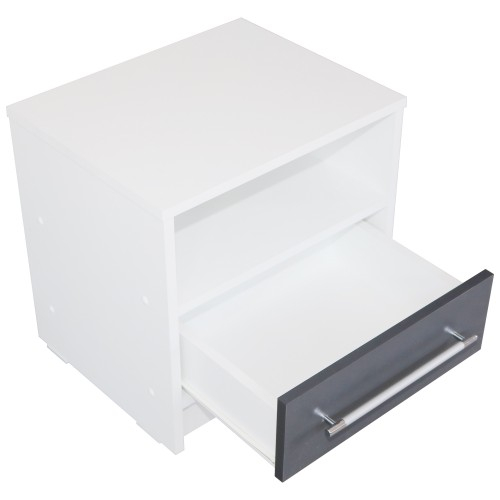 Dormitor Verona Alb/Gri cu pat 140x200 cm [5]