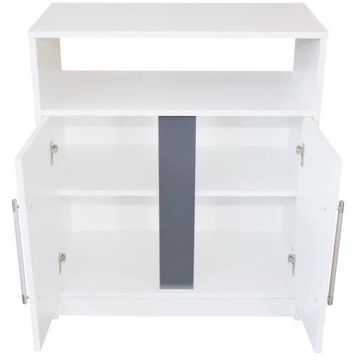 Dormitor Verona Alb/Gri cu pat 140x200 cm [3]