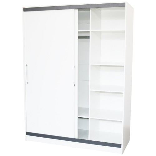 Dormitor Verona Alb/Gri cu pat 140x200 cm [8]