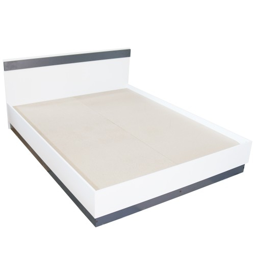 Dormitor Verona Alb/Gri cu pat 160x200 cm [6]