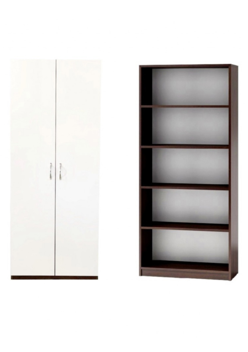 Dulap 2 usi cu polite Wenge&Alb [1]