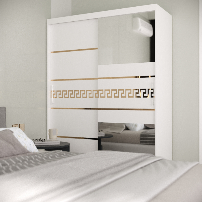 Dulap Serena Gold cu Oglinda Alb [1]