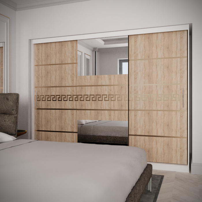 Dulap Serena Gold cu Oglinda Alb&Sonoma 230*200 [1]