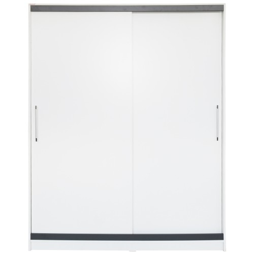 Dulap Verona cu usi culisante, 154x205x60 cm, Alb cu Gri [4]