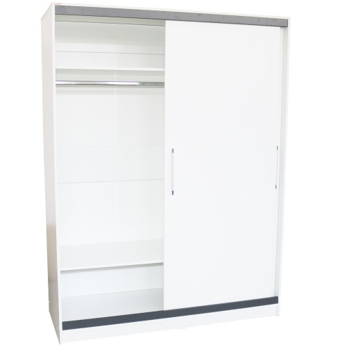 Dulap Verona cu usi culisante, 154x205x60 cm, Alb cu Gri [2]