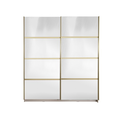 Gold Dulap 1800 Crem cu usi cu oglinda + 2 Comode [1]