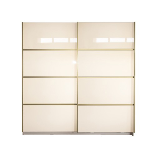 Gold Dulap 2000 Crem cu usi MDF Lucios + 1 Comoda [1]