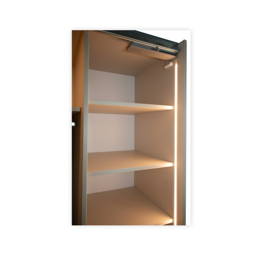 Gold Dulap 2000 Crem cu usi MDF Lucios + 1 Comoda [5]