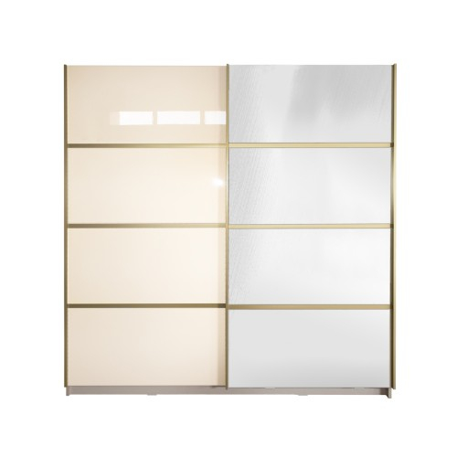 Gold Dulap 2000 Crem cu usi MDF Lucios si Oglinda [1]