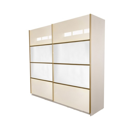 Gold Dulap 2000 Crem cu usi MDF Lucios si Oglinda [9]