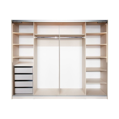 Gold Dulap 2500 Crem cu usi MDF Lucios + 1 Comoda [8]