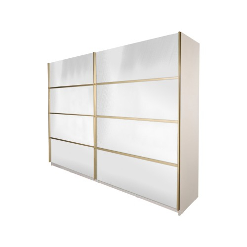 Gold Dulap 2800 Crem cu usi cu oglinda + 2 Comode [9]