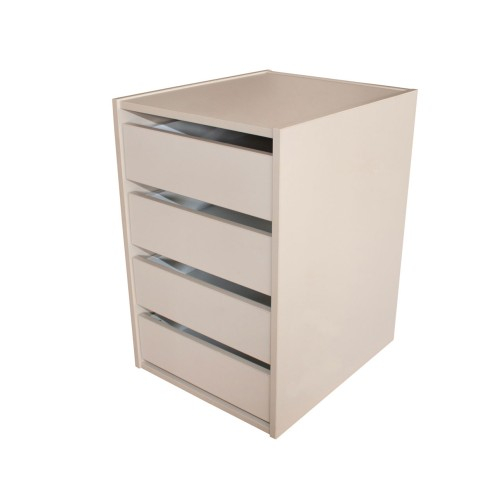 Gold Dulap 2800 Crem cu usi MDF Lucios + 2 Comode [2]