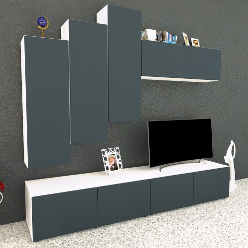 Living Armonia V3 MDF Gri - cu sistem "PUSH TO OPEN" [4]