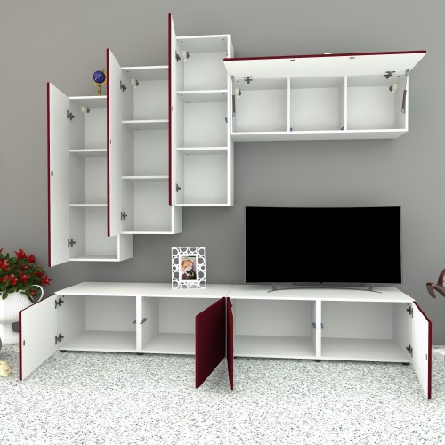 Living Armonia V3 MDF Rosu - cu sistem "PUSH TO OPEN" [3]