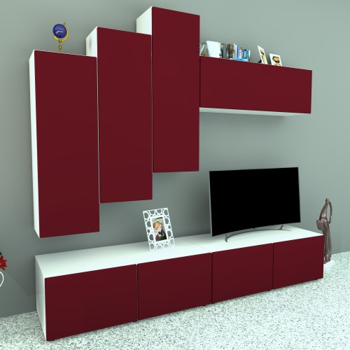 Living Armonia V3 MDF Rosu - cu sistem "PUSH TO OPEN" [4]