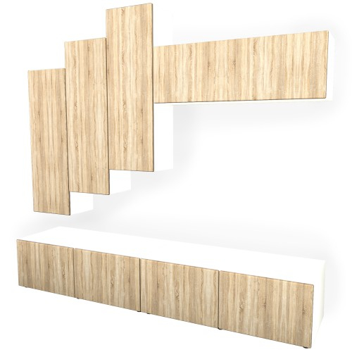 Living Armonia V3 MDF Sonoma - cu sistem "PUSH TO OPEN" [3]