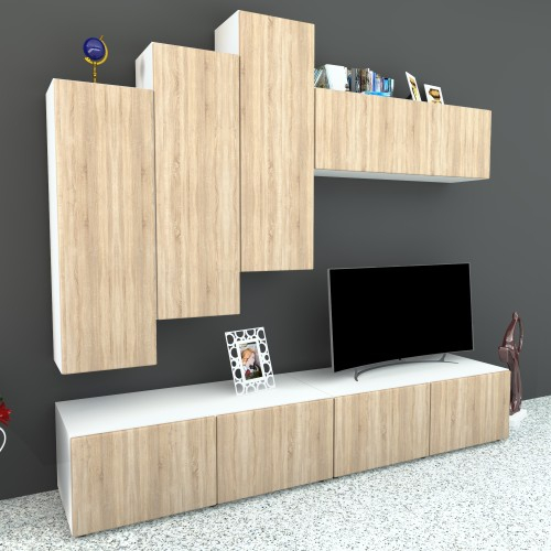 Living Armonia V3 MDF Sonoma - cu sistem "PUSH TO OPEN" [2]