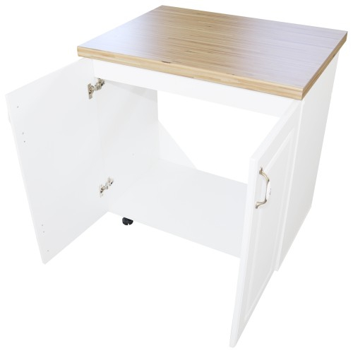 Masca pentru chiuveta cu 2 usi 80 cm Zebra, alb/MDF Alb Lucios, cu blat Artar, 80 x 85 x 60 cm [2]