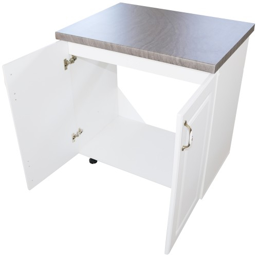 Masca pentru chiuveta cu 2 usi 80 cm Zebra, alb/MDF Alb Mat, cu blat Beton, 80 x 85 x 60 cm [2]