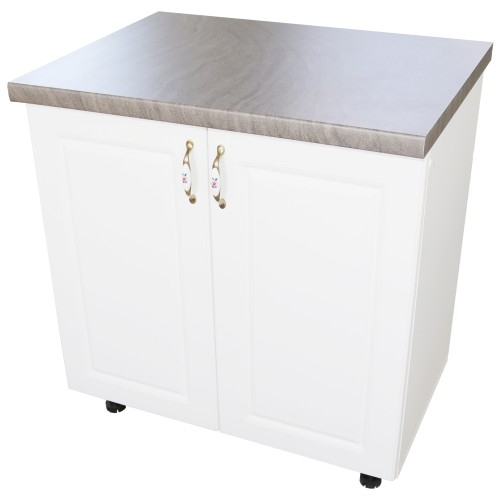 Masca pentru chiuveta cu 2 usi 80 cm Zebra, alb/MDF Alb Mat, cu blat Beton, 80 x 85 x 60 cm [1]