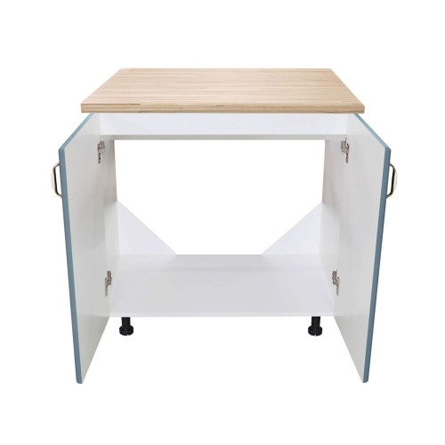 Masca pentru chiuveta cu 2 usi 80 cm Zebra, Alb/MDF Gri cu blat Artar, 80 x 85 x 60 cm [3]