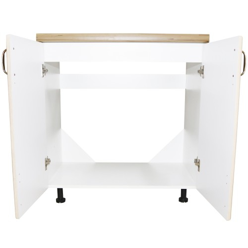 Masca pentru chiuveta cu 2 usi 80 cm Zebra, alb/MDF Sonoma Mustata, cu blat Artar 80 x 85 x 60 [2]