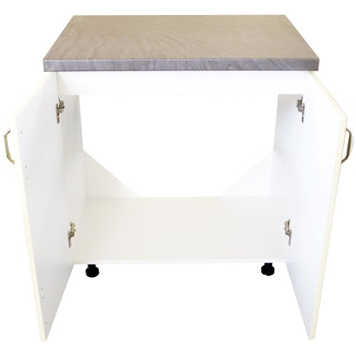 Masca pentru chiuveta cu 2 usi 80 cm Zebra, alb/MDF Vanilie, cu blat Artar, 80 x 85 x 60 cm [2]