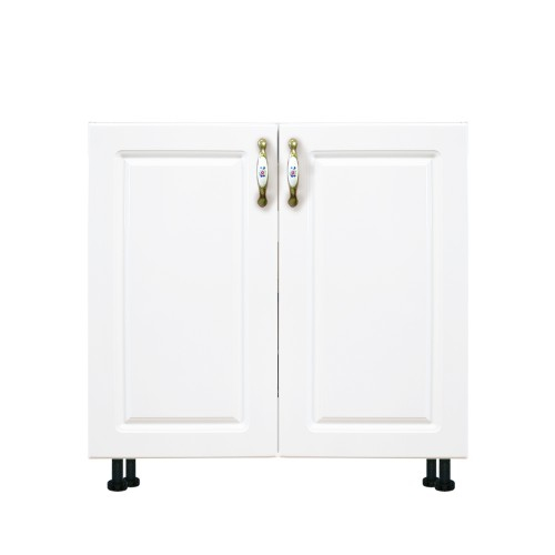 Masca pentru chiuveta cu 2 usi Zebra, Alba/MDF Alb lucios, fara blat, 80 x 82 x 50 cm [3]