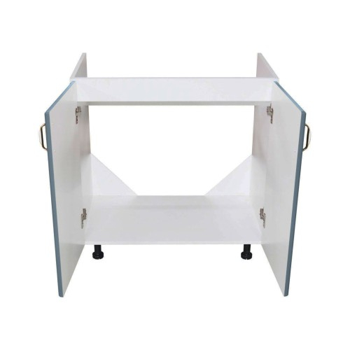 Masca pentru chiuveta cu 2 usi Zebra, Alba/MDF Albastru, fara blat, 80 x 82 x 50 cm [4]