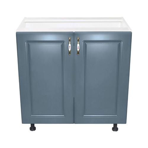 Masca pentru chiuveta cu 2 usi Zebra, Alba/MDF Albastru, fara blat, 80 x 82 x 50 cm [3]