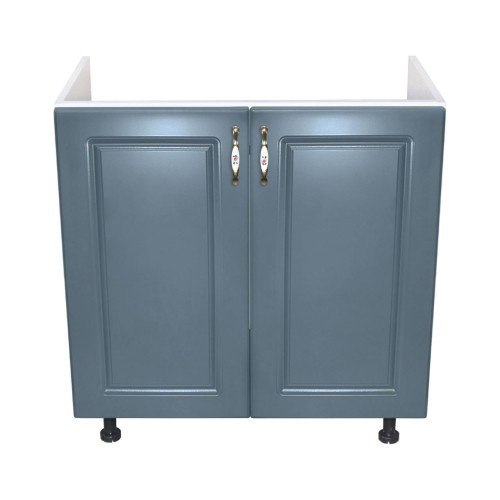 Masca pentru chiuveta cu 2 usi Zebra, Alba/MDF Albastru, fara blat, 80 x 82 x 50 cm [3]