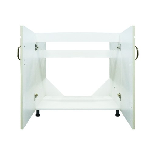 Masca pentru chiuveta cu 2 usi Zebra, Alba/MDF Vanilie lucios, fara blat, 80 x 82 x 50 cm [3]