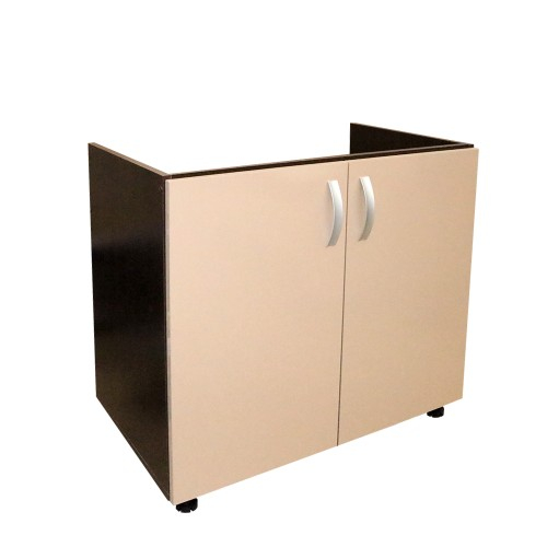 Masca pentru chiuveta cu 2 usi Zebra, Wenge/Cappuccino lucios, fara blat, 80 x 82 x 50 cm [1]