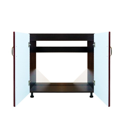 Masca pentru chiuveta cu 2 usi Zebra, Wenge/MDF Rosu, fara blat, 80 x 82 x 50 cm [3]