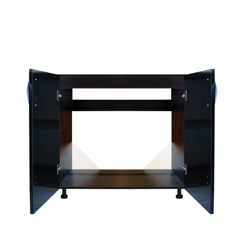 Masca pentru chiuveta cu 2 usi Zebra, Wenge/Negru lucios, fara blat, 80 x 82 x 50 cm [3]