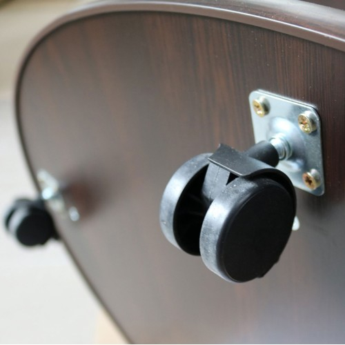 Masuta cafea Ovala cu role, wenge, 94 x 54 x 64 cm [2]