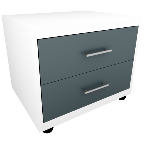 Noptiera Torino Alb / Gri, 48 x 37 x 37 cm [1]