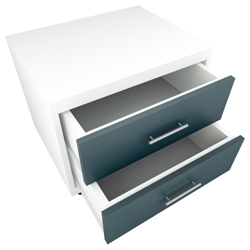 Noptiera Torino Alb / Gri, 48 x 37 x 37 cm [2]