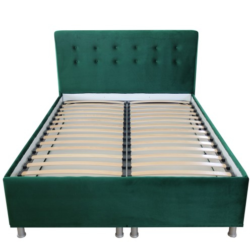 Pat tapitat 1400x2000 verde cu somiera rabatabila [3]