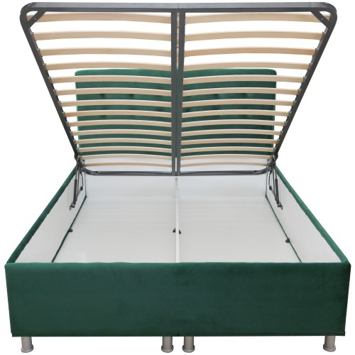 Pat tapitat 1400x2000 verde cu somiera rabatabila [2]